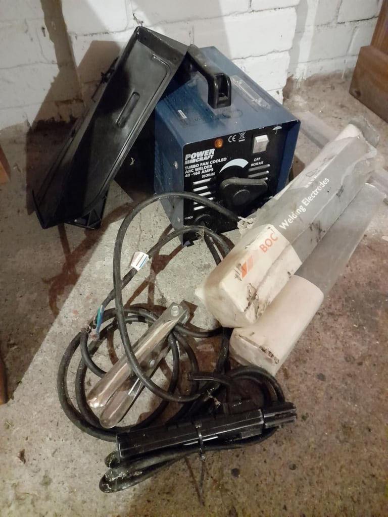 image for POWER CRAFT TURBO FAN COOLED ARC WELDER COMPLE WITH MASK WITH 2.5 BOXES OF WELDING ELECTRODES