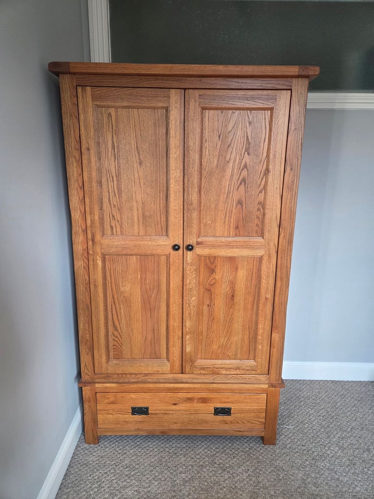 Solid Oak Double Wardrobe