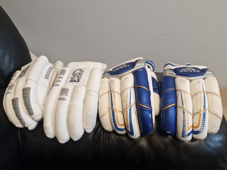 Adidas Pro Quality cricket batting gear pads gloves and thighpad in excellent condition