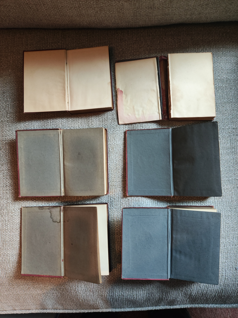 6 x Antique Books, 1876, Poetic Works Of Sir Walter Scott - Hardback, Handy Ed