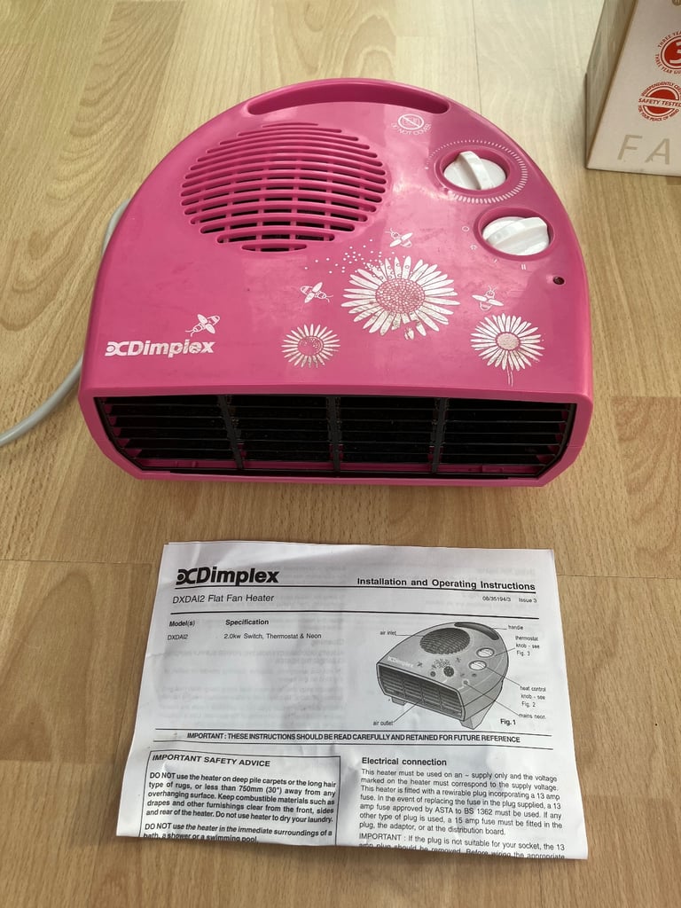 Dimplex pink 2kw electric fan heater