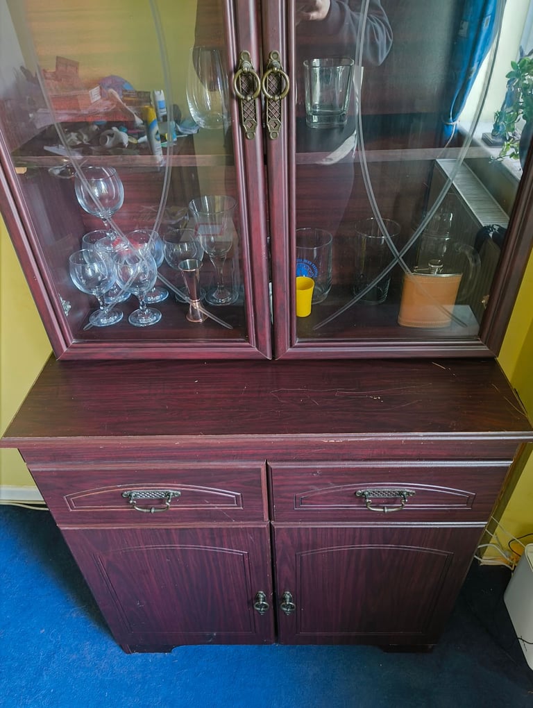 Display cabinet and matching side board cherry oak