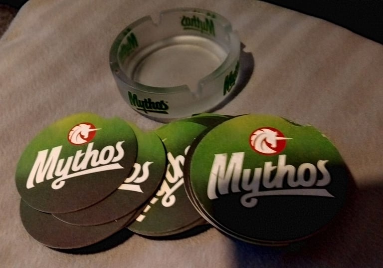 image for Mythos Beer Ash Tray and beer mats - from Greece