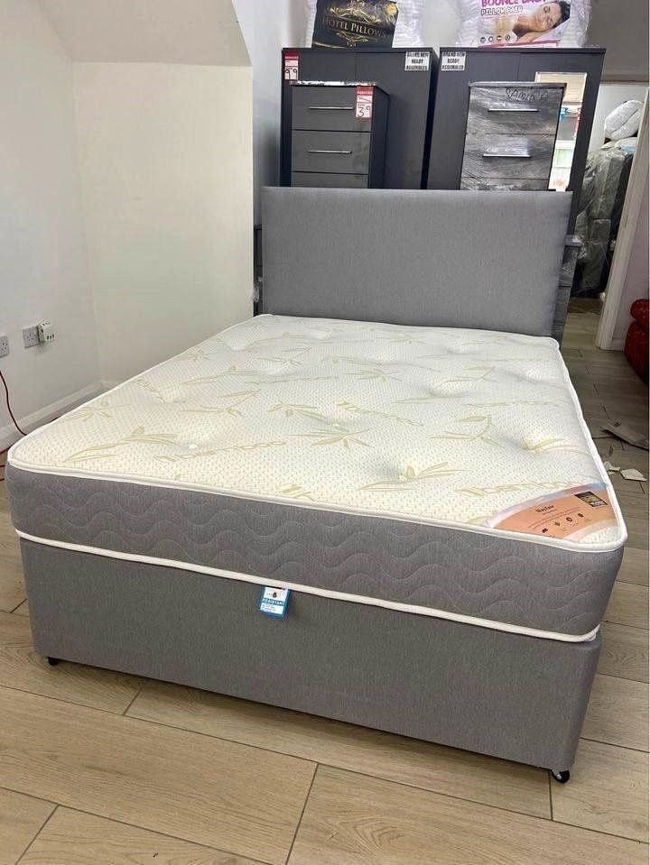 image for ]] Package Price Bed - Divan 5ft King Size Bed With Mattress – Free Fast Delivery ]]