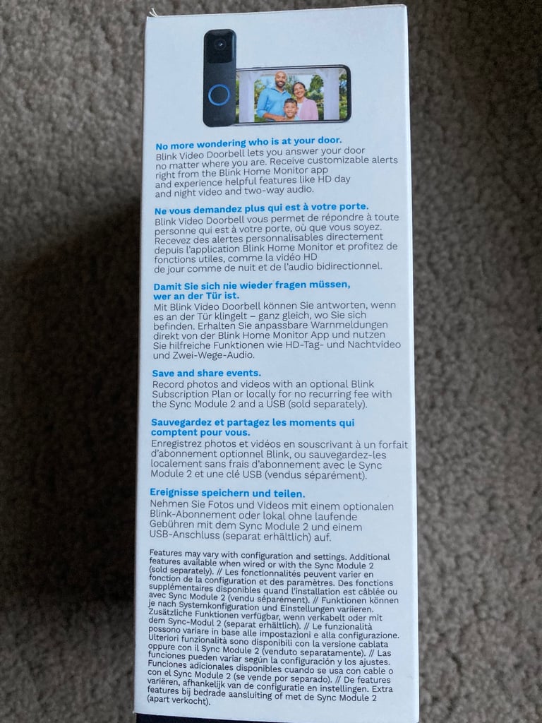 Blink doorbell, Brand new, factory sealed, HD video, two way talk, works with Alexa