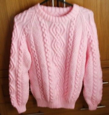 image for Beautifully - Hand Knitted Arron Jumper - Medium - Pink - as per attached photos