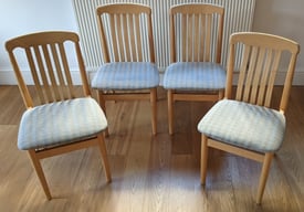 Pale hardwood (sustainable rubberwood) dining chairs - set of four