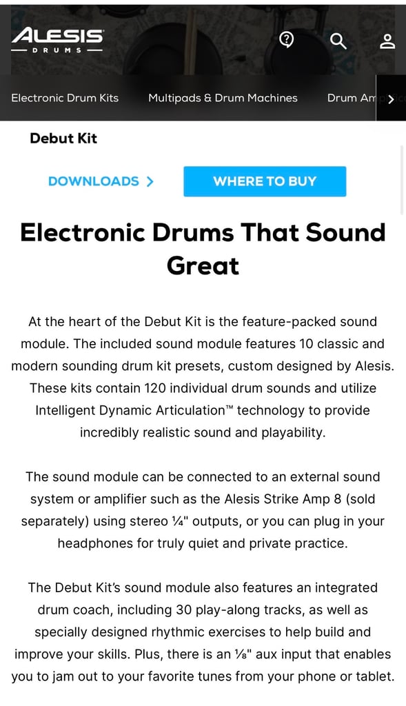 Alesis Debut Kit - Electric Drum kit - kids