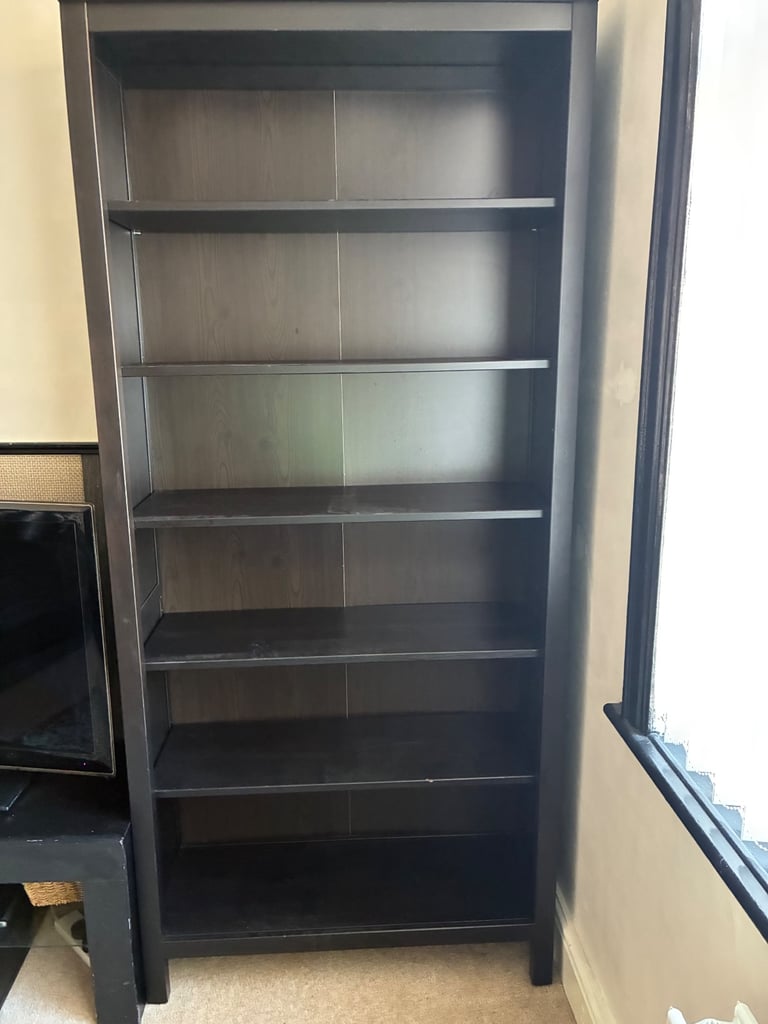 IKEA black bookcase and Tv unit