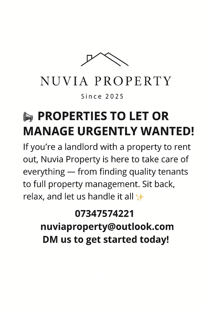 Properties To Let and Manage Urgently Wanted
