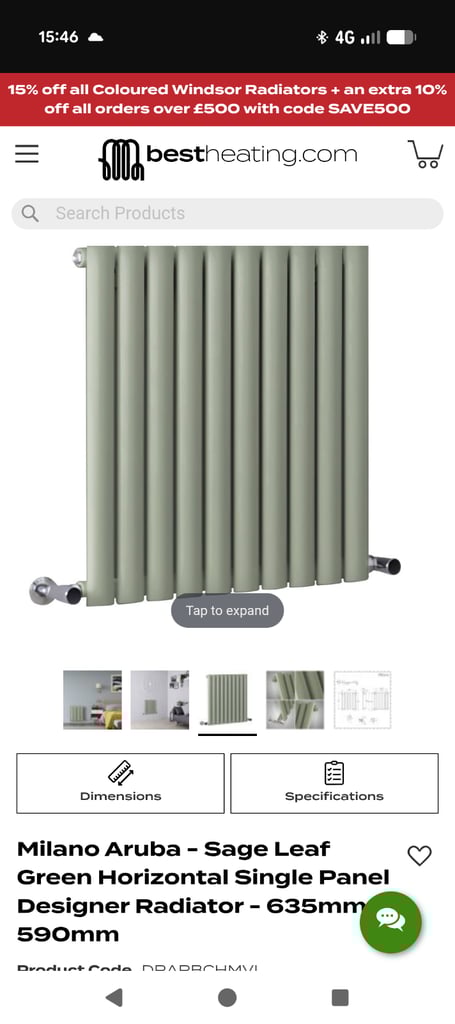 image for Like new sage leaf green designer radiator