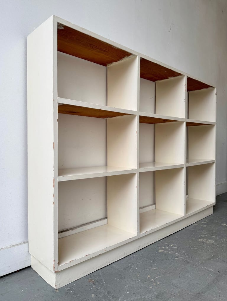 Vintage Open Bookcase Painted White