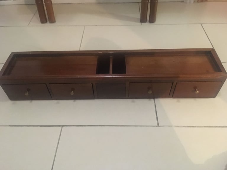 Solid Wood Foldable Desk with Movable Desk Organiser