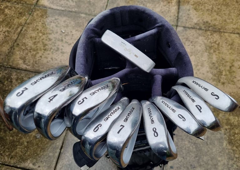 SKYMAX 3-SW, woods 1-3-5, Vantage soft-face putter, SKYMAX trolley bag & EXTRA's