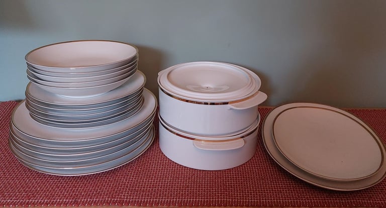 Vintage White with gold bands Thomas from Germany Dinner Service 