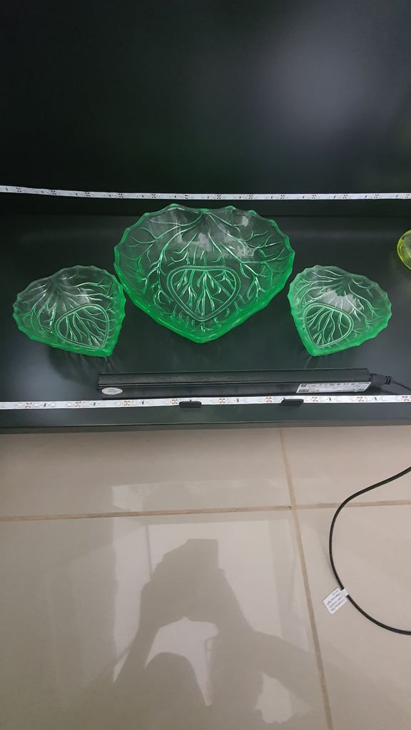 Uranium glass bowl 2 dishes