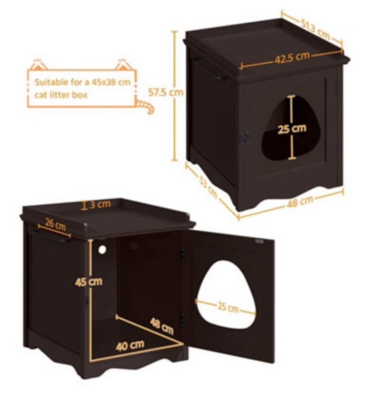 Decorative Wooden Enclosure for Cat Litter Tray.