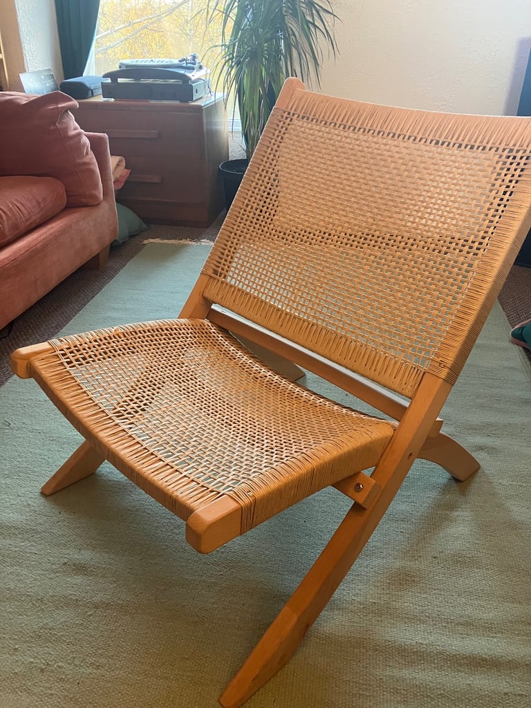 image for Woven Rattan Folding Chair 