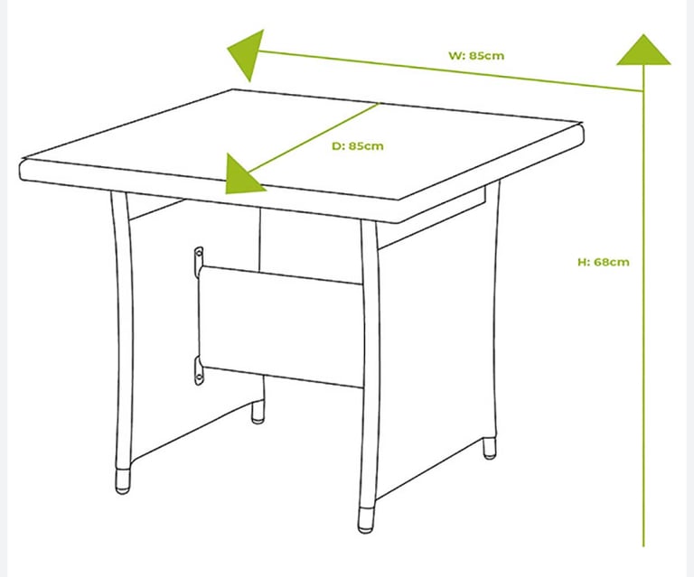Hartman Westbury 85cm Square Garden Dining Table - Rattan Outdoor