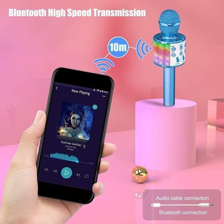 New rechargeable, Karaoke Wireless Microphone Bluetooth Dancing LED Li