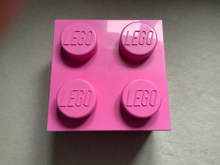 Lego Brick 4 Knob Pink  Stackable Storage Box