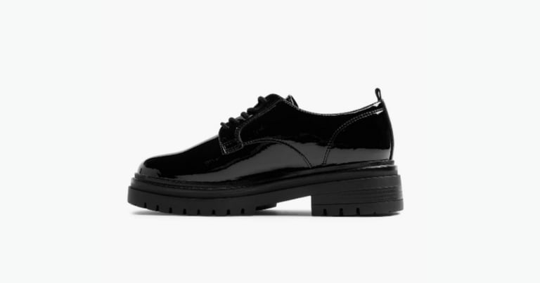  Diechman Women's size 6 Black Patent Lace Up BrogueNEW