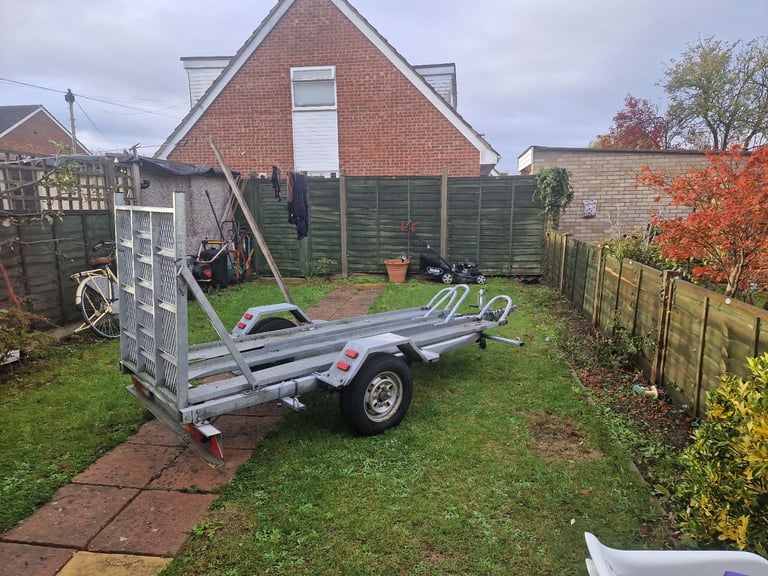 3 motorcycle trailer galvanised .led lights all round rewired.designed 