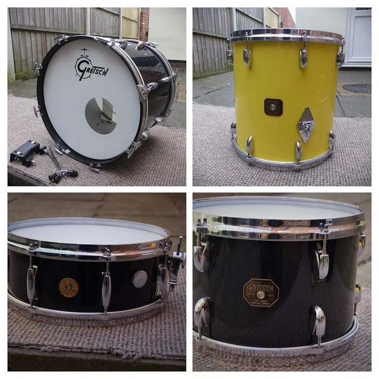  Gretsch, Keller, Jasper 18,14, 12, Snare Progressive Jazz Orphan Shells Project.