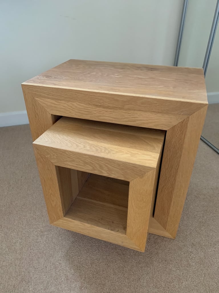 NEW PRICE!!! PAIR of SOLID OAK Nest of Tables 