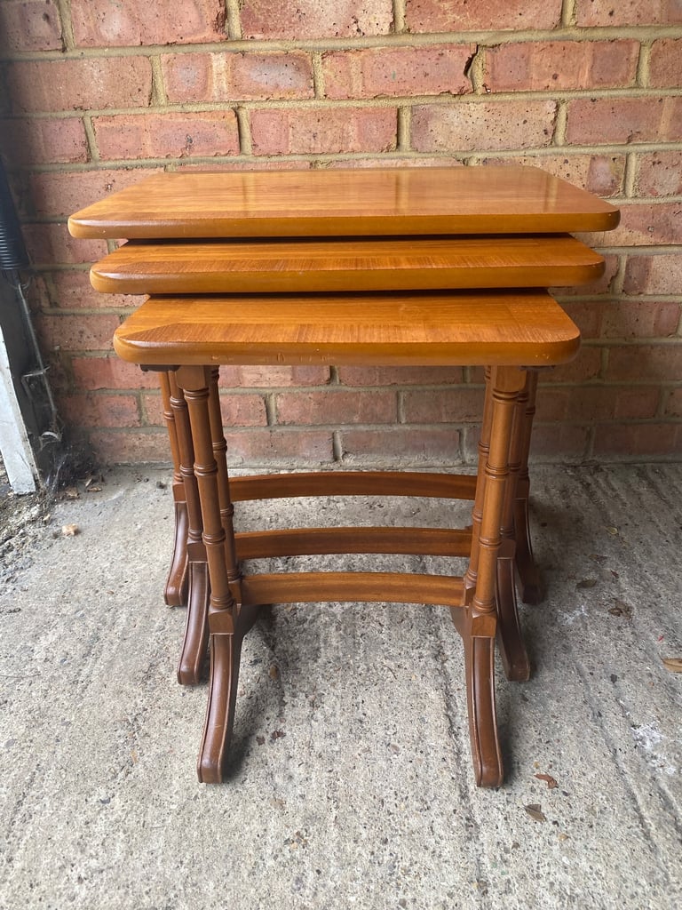 image for Vintage Nathan Nest Of 3 Tables –Mid Century Modern Retro