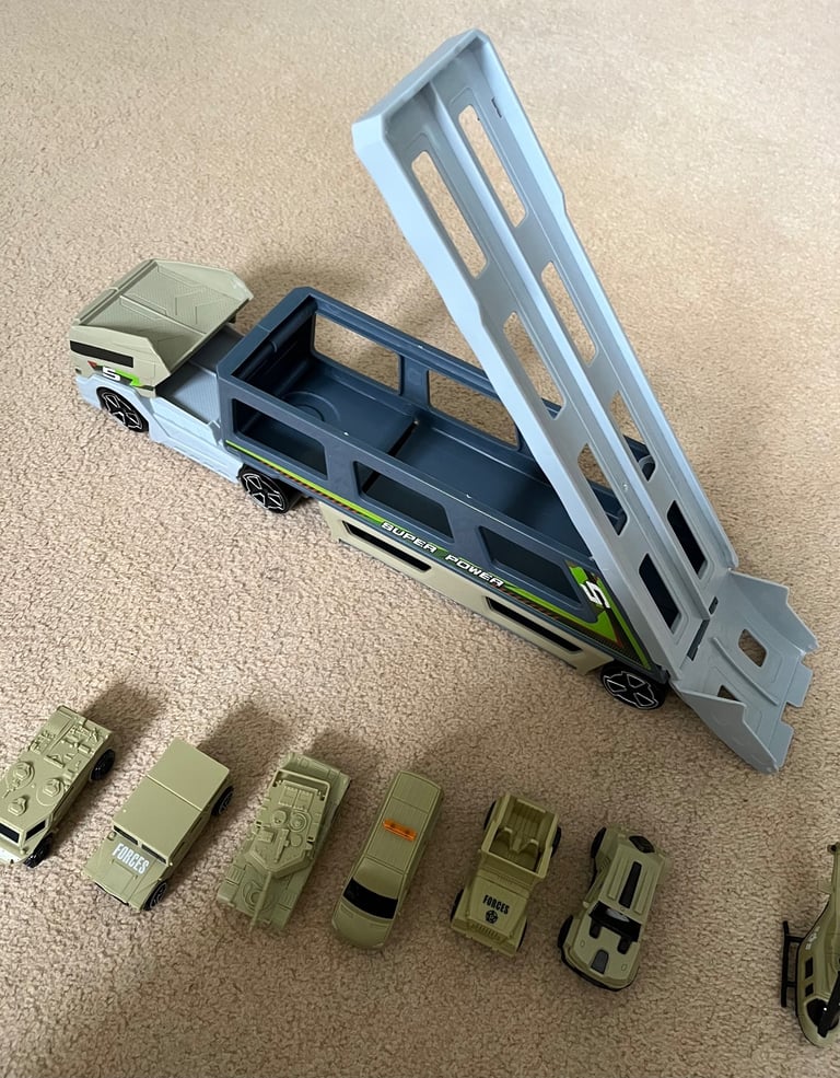 Army car transporter toy