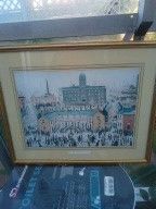 LS Lowry Picture VE Day Celebrations 21 x 17 inches in frame behind glass 