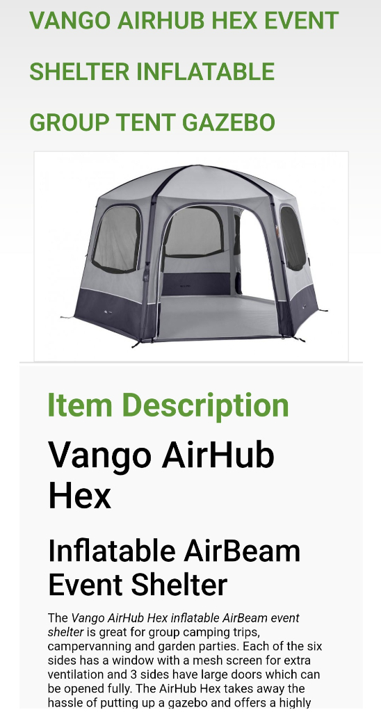 Vango air hub hex 