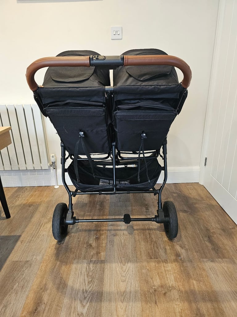 Ickle Bubba Venus Prime Double Stroller Pram with Bassinet Black