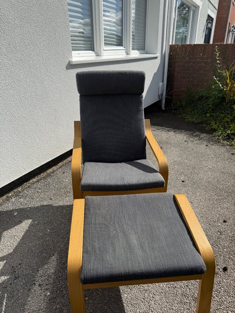 image for IKEA Poang chair and matching footstool
