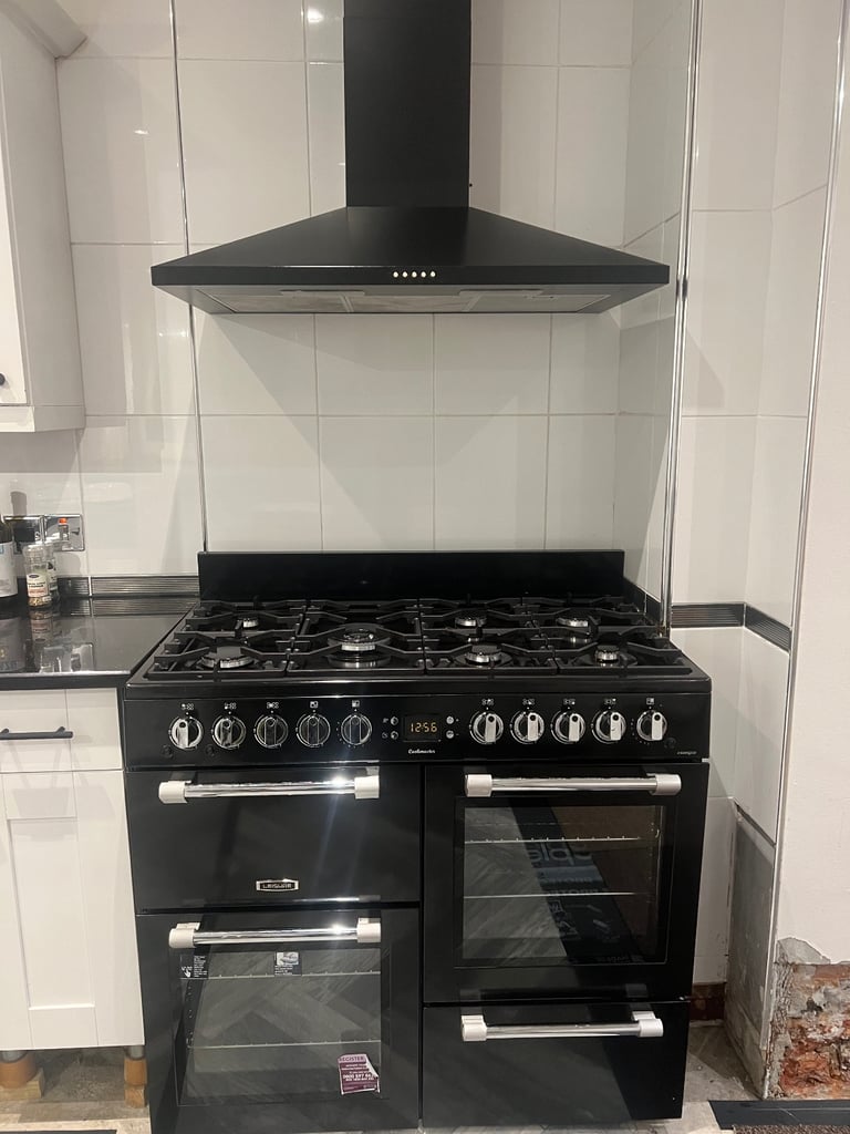 LEISURE Cookmaster CK100G232K 100 cm Gas Range Cooker - Black (includes extractor hood)