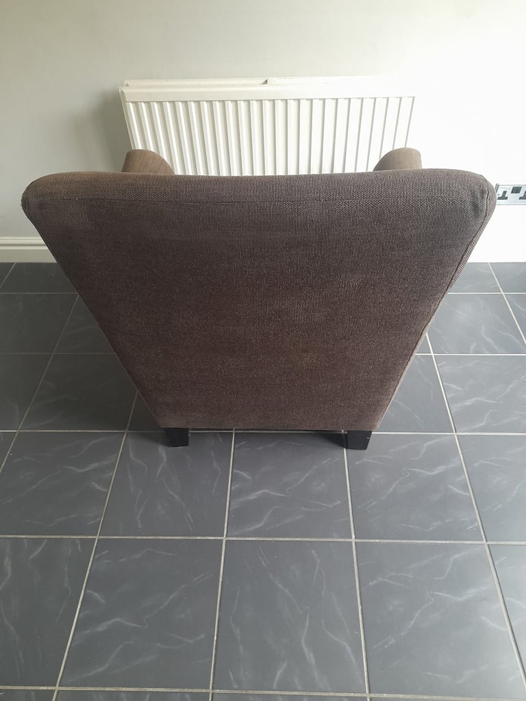 Large Ikea EKENAS Dark Brown Fabric Armchair . 
