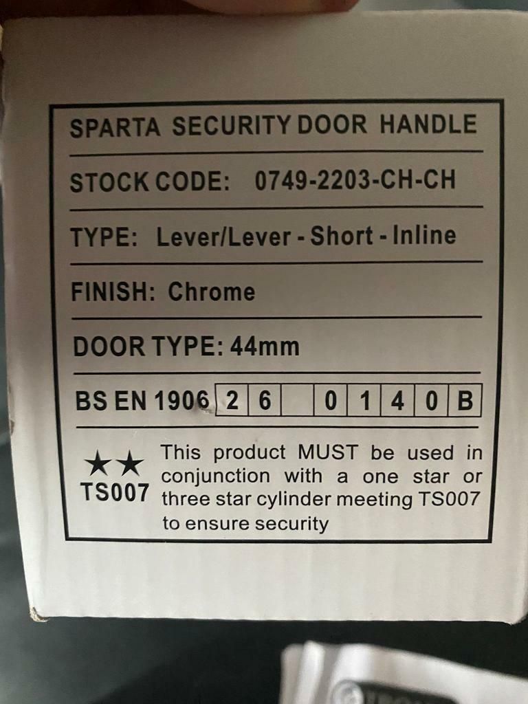 Trojan 0749 Sparta TS007 Security Door Handle. Brand New Boxed - 2 Available