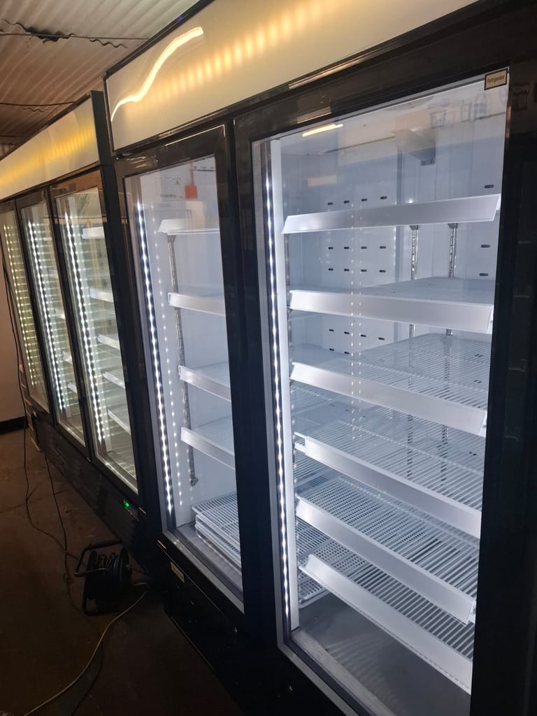 Commercial upright display glass fridge or freezer cafe shop restaurant supermarket 