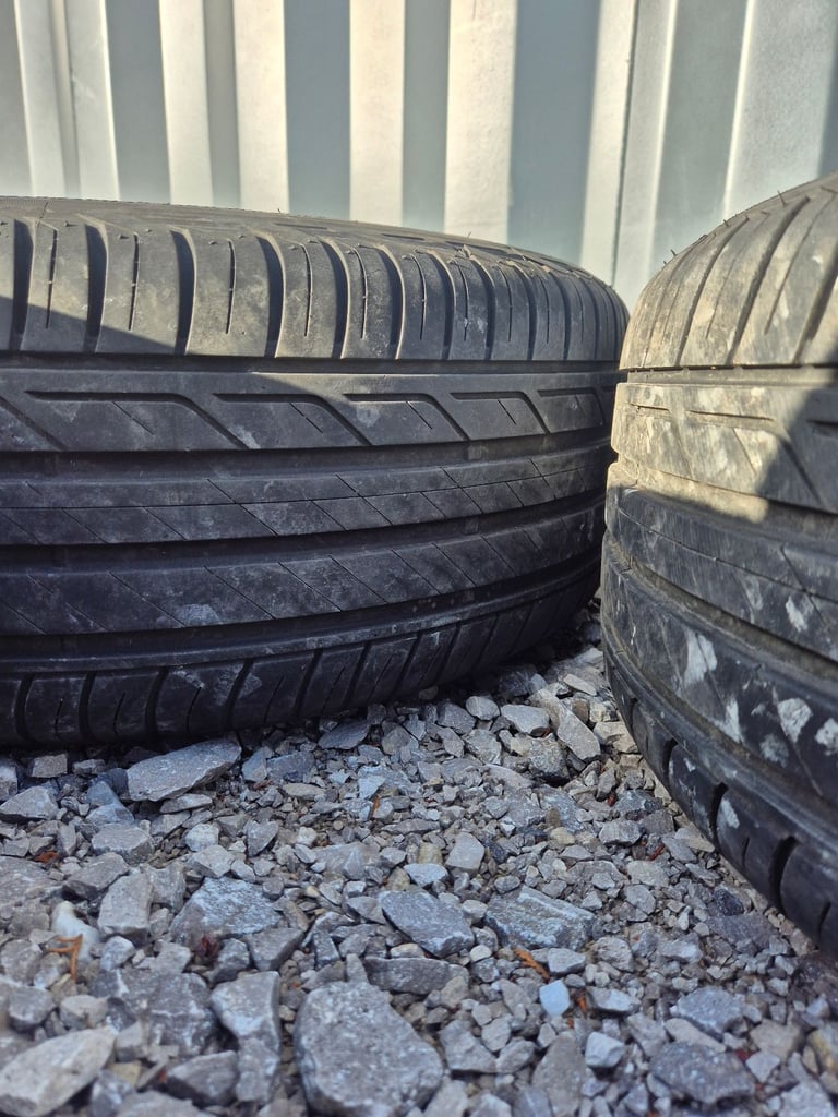 🌟Genuine Vw 17 inch 5x112 Alloy Wheels with MATCHING TYRES 7m++ GOLF PASSAT CADDY AUDI SKODA SEAT 