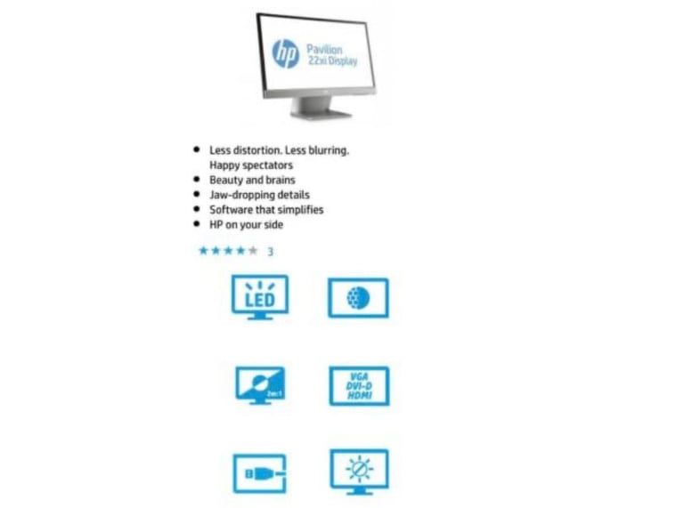 Monitor Super slim HP pavilion HD 22xi lPS LED Backlit 