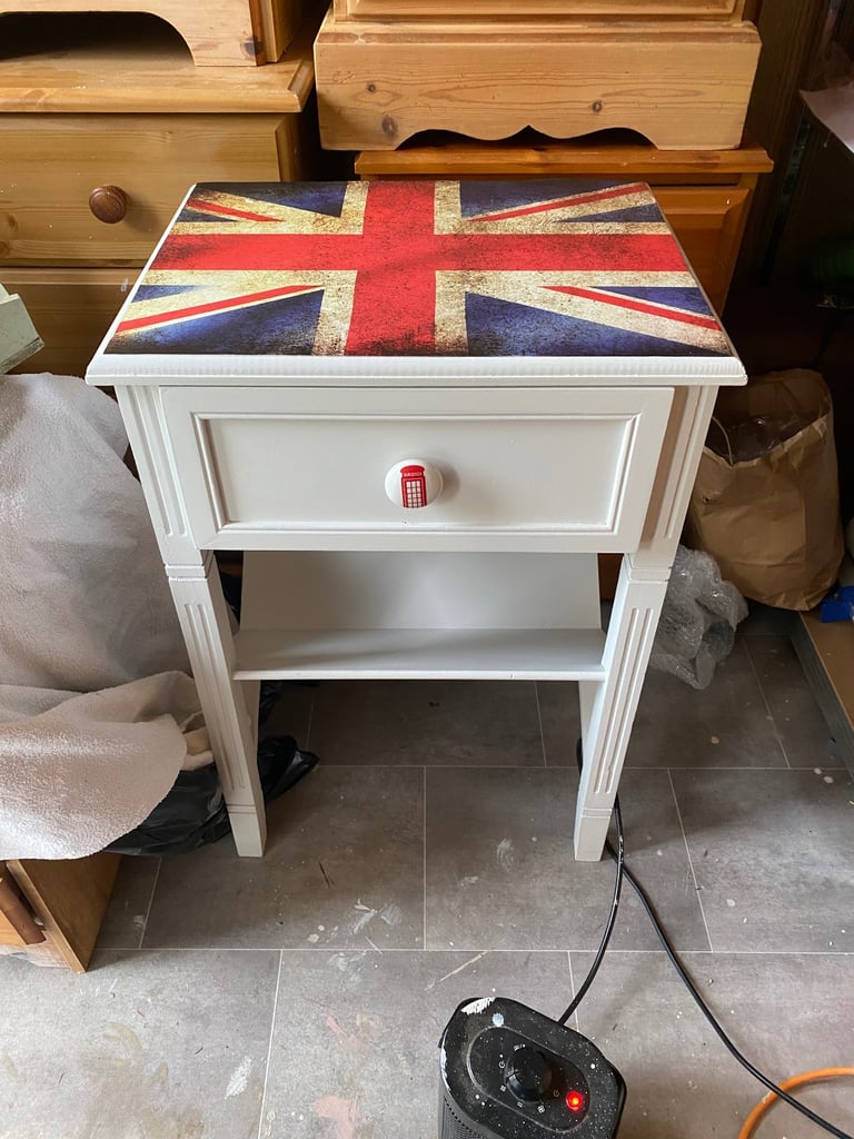 Quirky bedside table Union Jack