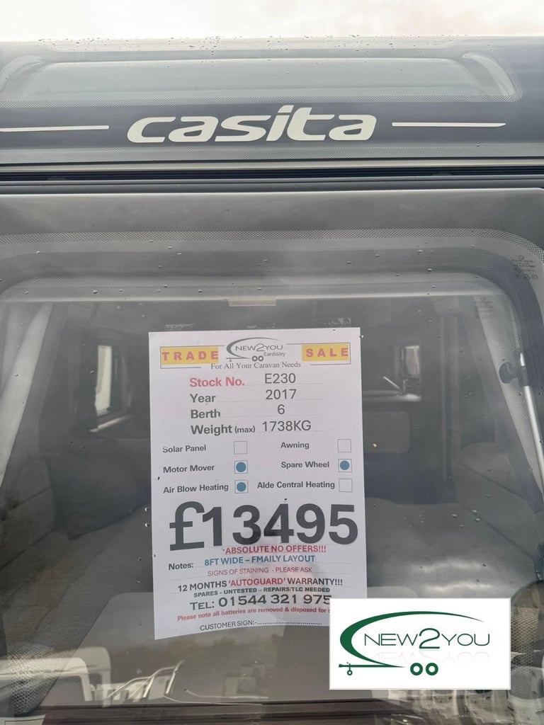 2017 Compass Casita 866 - 6 Berth- FIXED BUNKS Caravan - STOCK NO E230