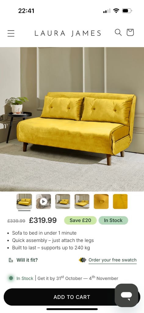 image for Laura James sofa bed