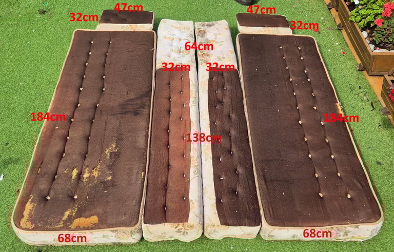 Cushions for camper caravan motorhome boat, set of 8.