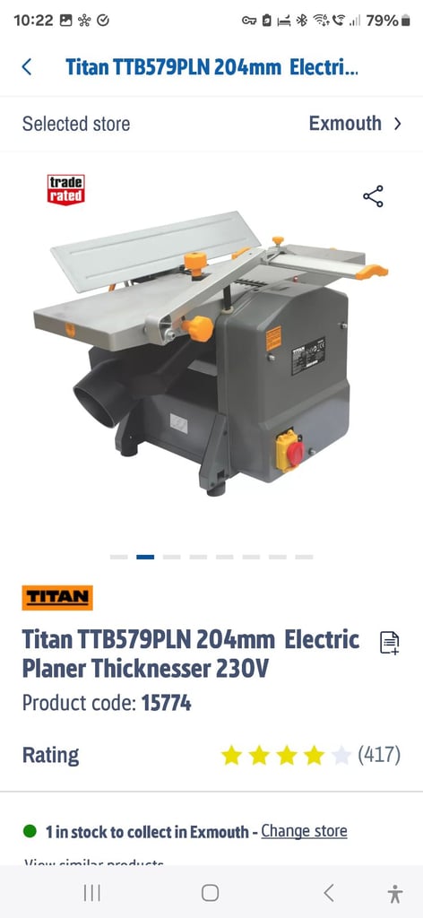 Titan planer thicknesser .
