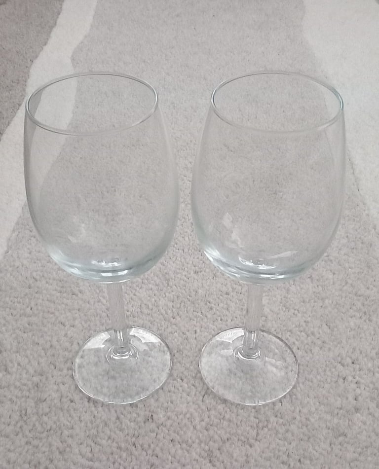 2 Large Wine Glasses. 8" approx high. 