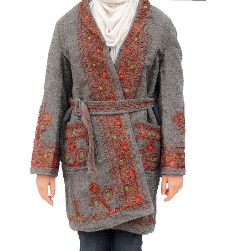 image for Ladies Girls Afghan Chitral Coat Chugha Pakol Patu Mens Wool Jacket Winter Girls