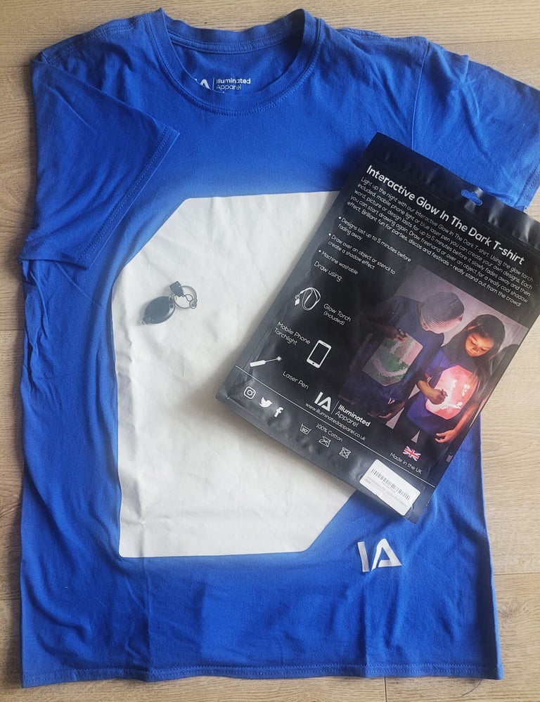 image for Illuminated Apparel Interactive Glow in The Dark T-Shirt , size M