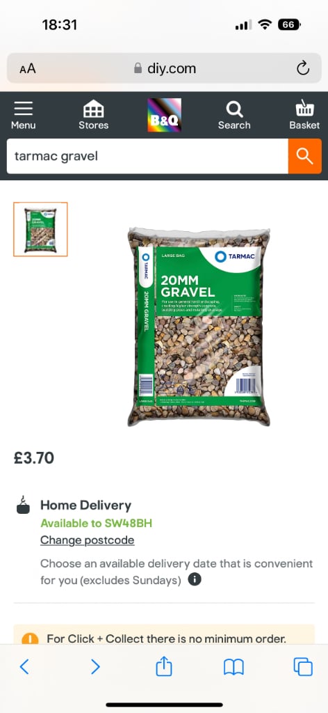 25 bags of 20mm gravel